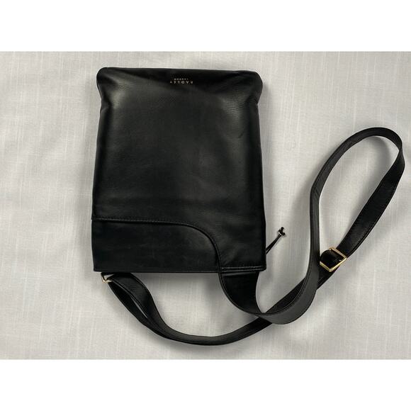 Radley London Black Leather Slim Profile Crossbody Bag gently used, excellent - Picture 8 of 12